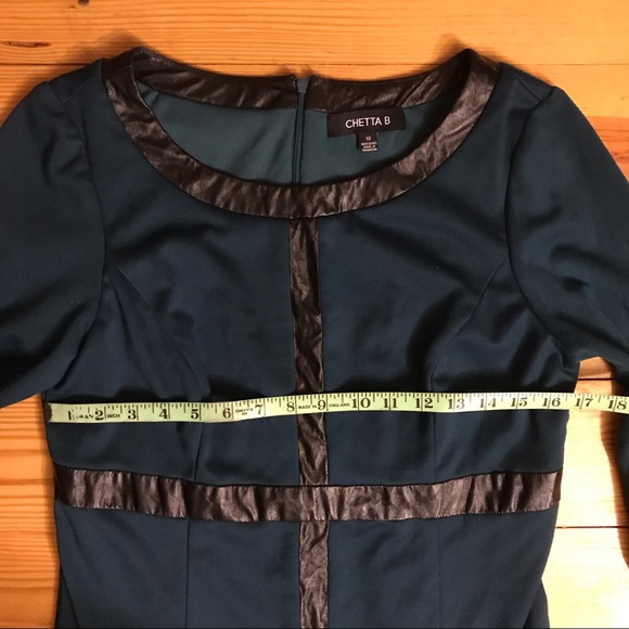 Chetta B Teal Black Mod Dress, EUC, 12 - Picture 5 of 15